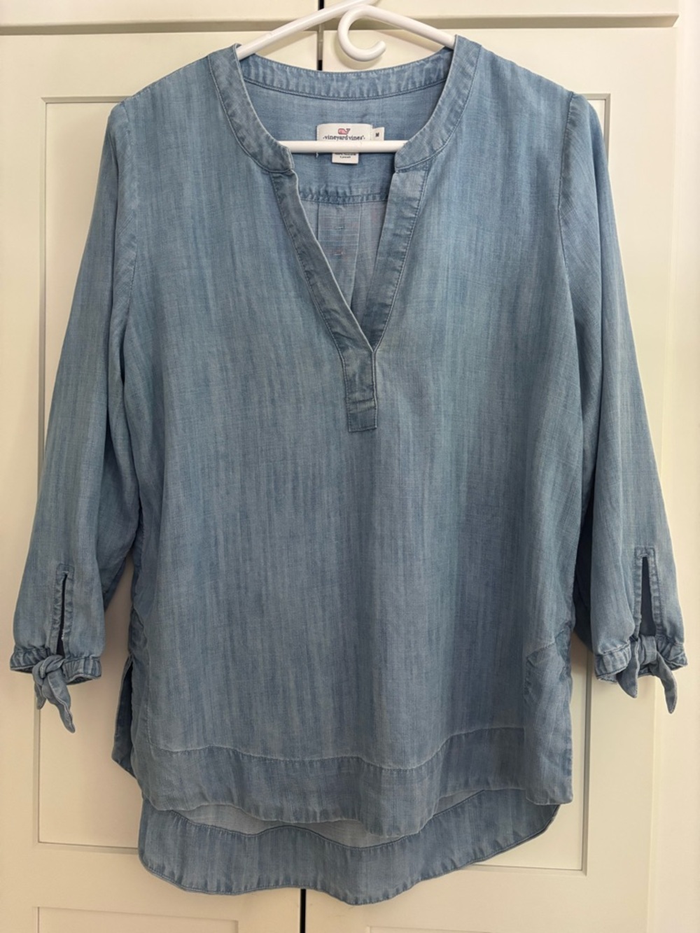 Vineyard Vines Light Blue Tunic with Tie-Sleeves